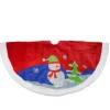 48 Inch And Smaller*Dyno 48" Red Fleece Christmas Snowman Winter Tree Skirt With White Faux Fur Trim