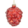 Northlight Pine Cones>3.25" Red Frosted Pine Cone Glass Christmas Ornament