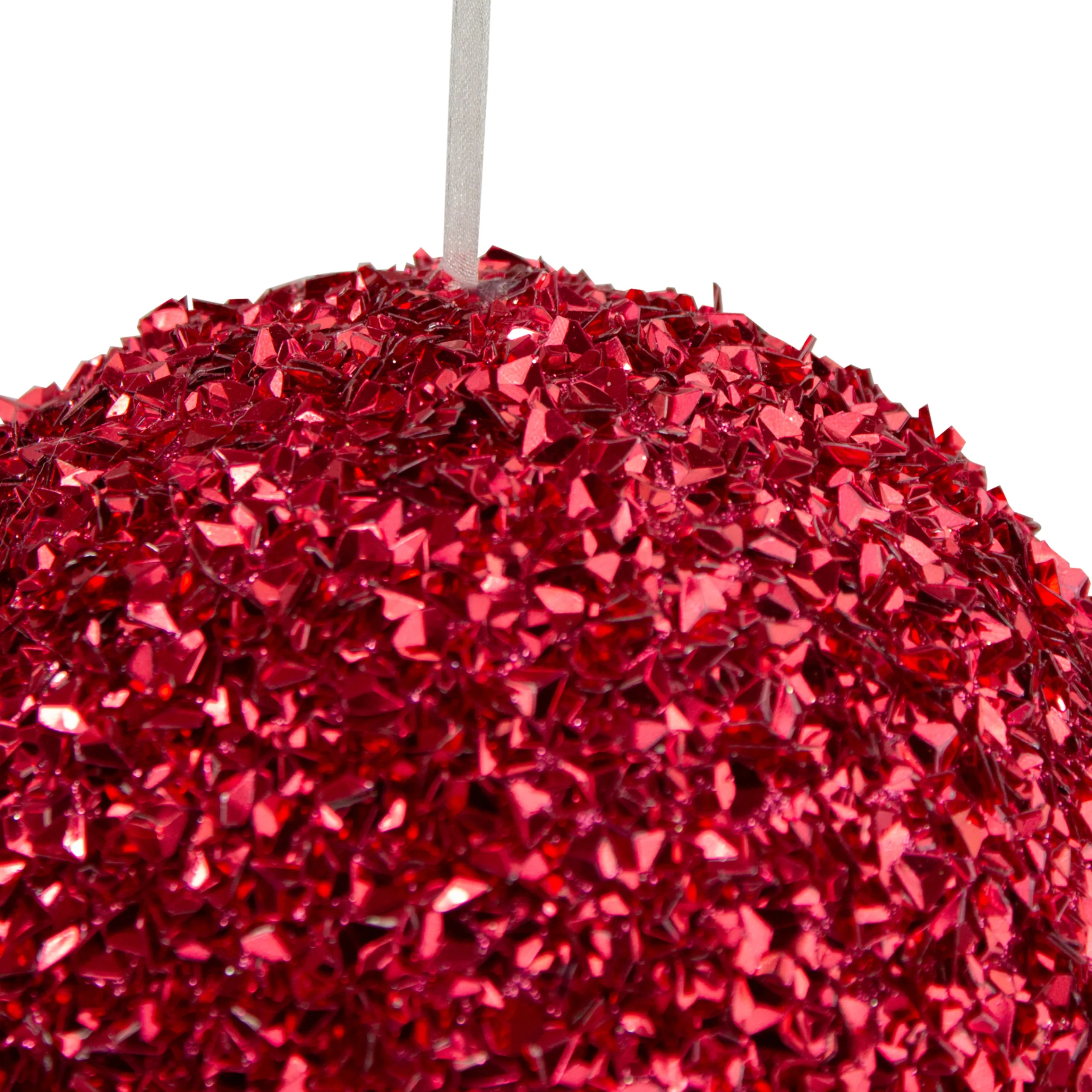 Northlight Balls>6" Red Glitter Christmas Ball Ornament