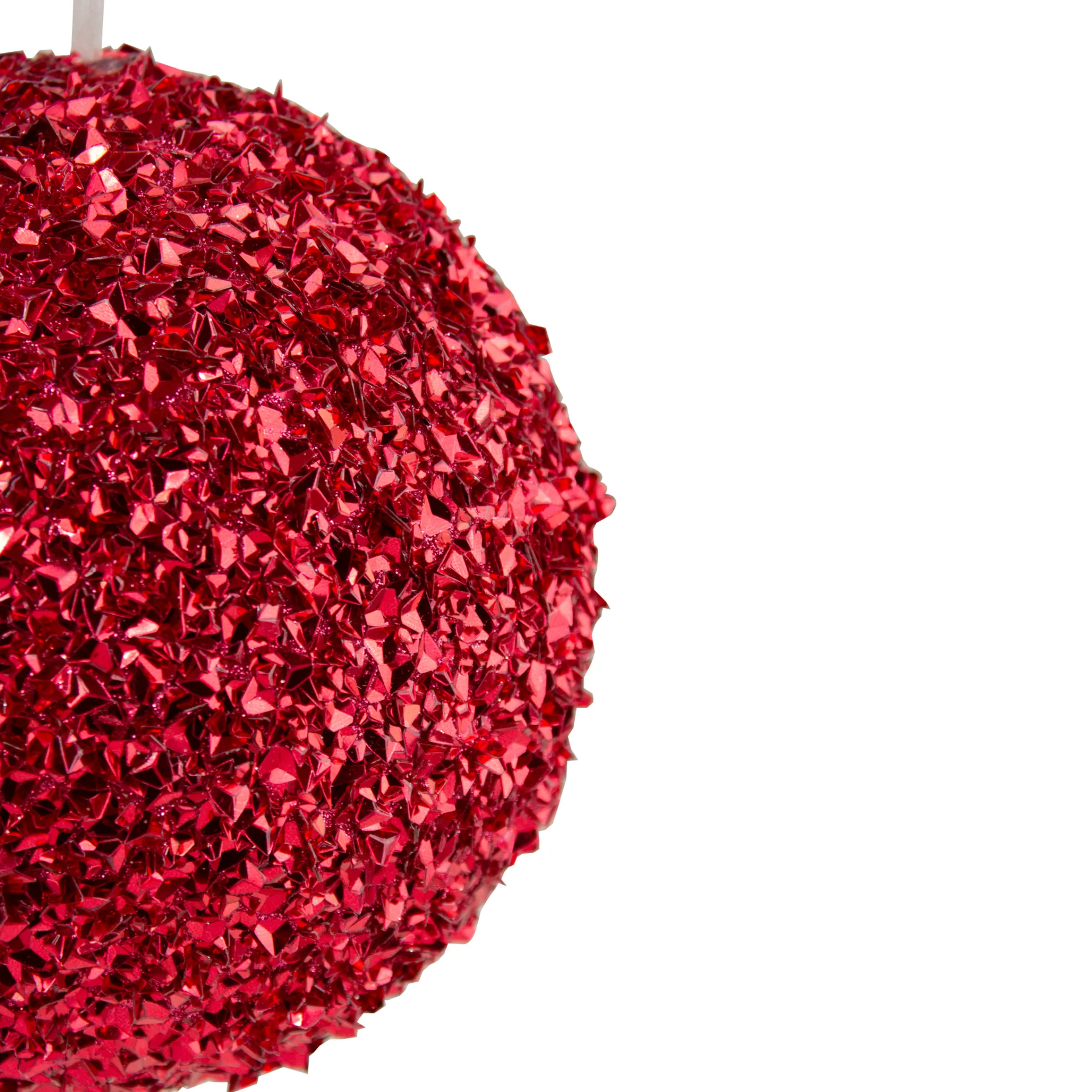 Northlight Balls>6" Red Glitter Christmas Ball Ornament