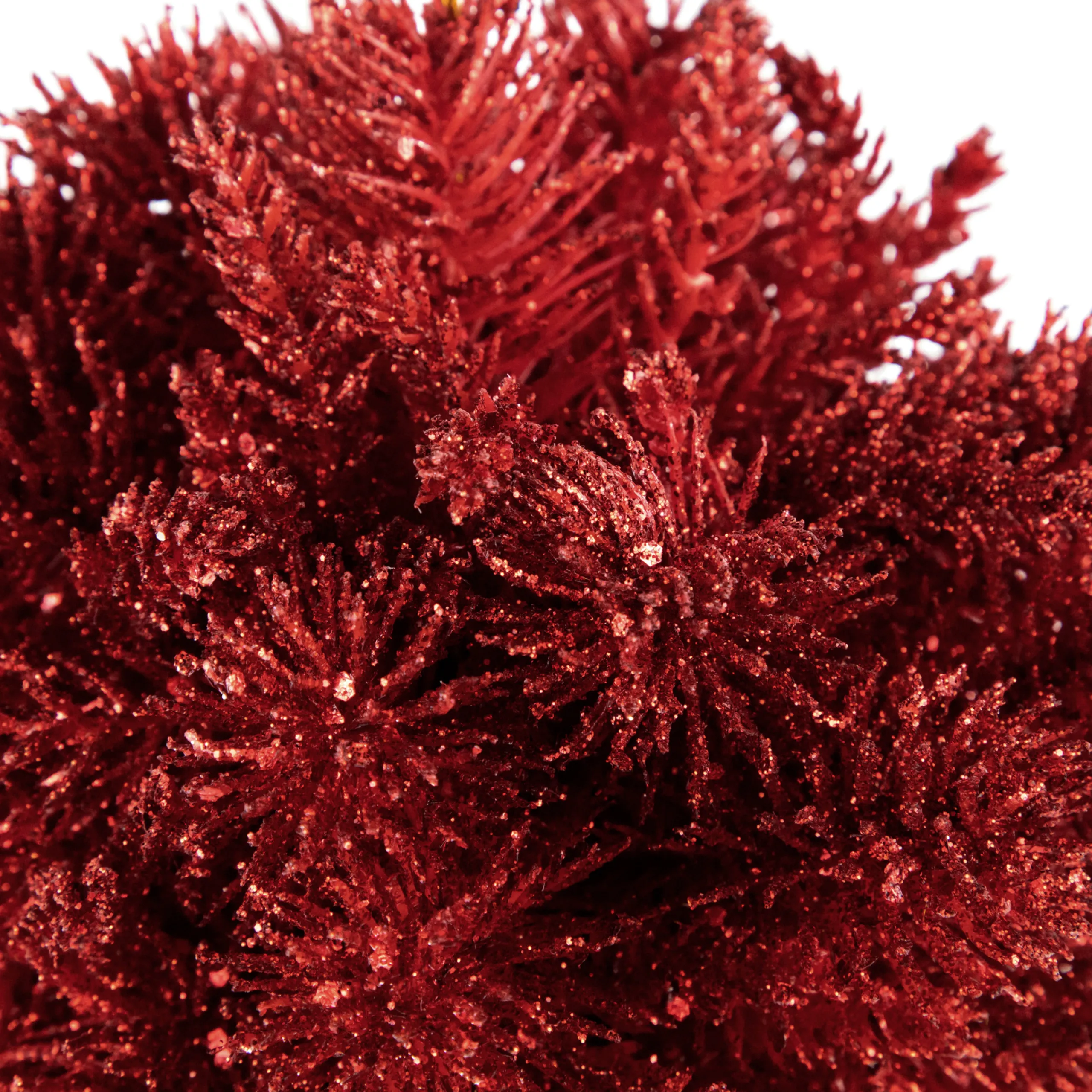 Northlight Balls>6" Red Glittered Pine Christmas Ball Ornament