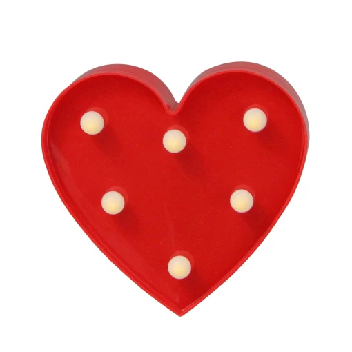 Northlight 6" Red Heart Led Valentine's Day Marquee Wall Sign