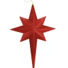 * Stars>20" Red Hot Glittered Bethlehem Star Shatterproof Christmas Ornament