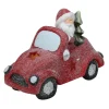 Table Top Pieces*Northlight 14" Red Led Lighted Magnesia Glitter Car With Santa Claus Christmas Tabletop Decor
