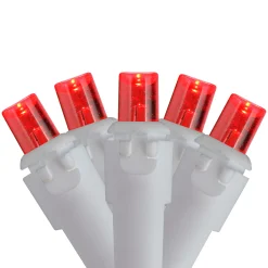 Northlight 50 Red Led Wide Angle Mini Christmas Lights - 16.25 Ft White Wire