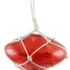 Barcana 11" Red Lighted Roped Onion Drop Outdoor Patio Christmas Decor - White Wire