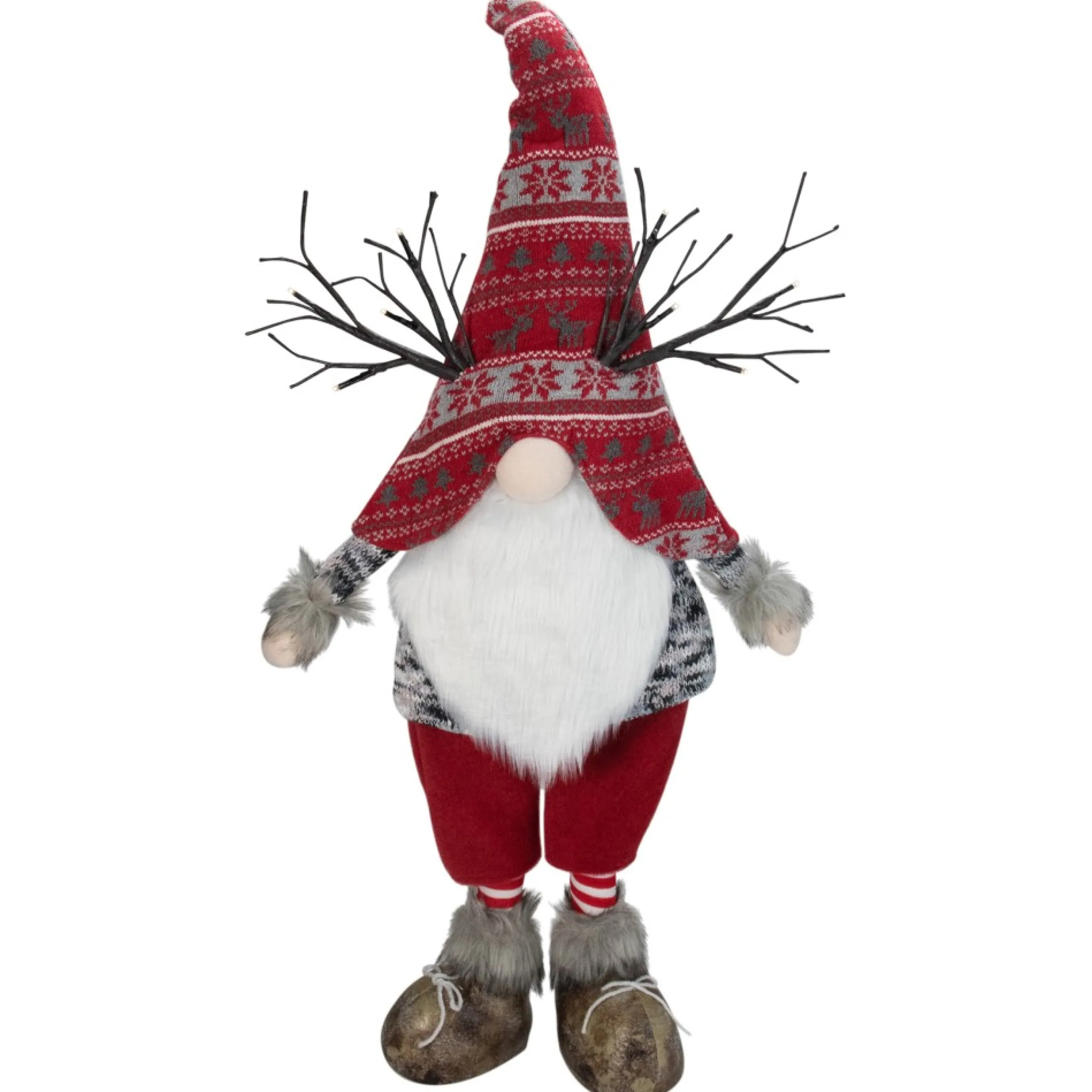 Gnomes*Northlight 30" Red Nordic Hat Standing Santa Christmas Gnome With Led Antler
