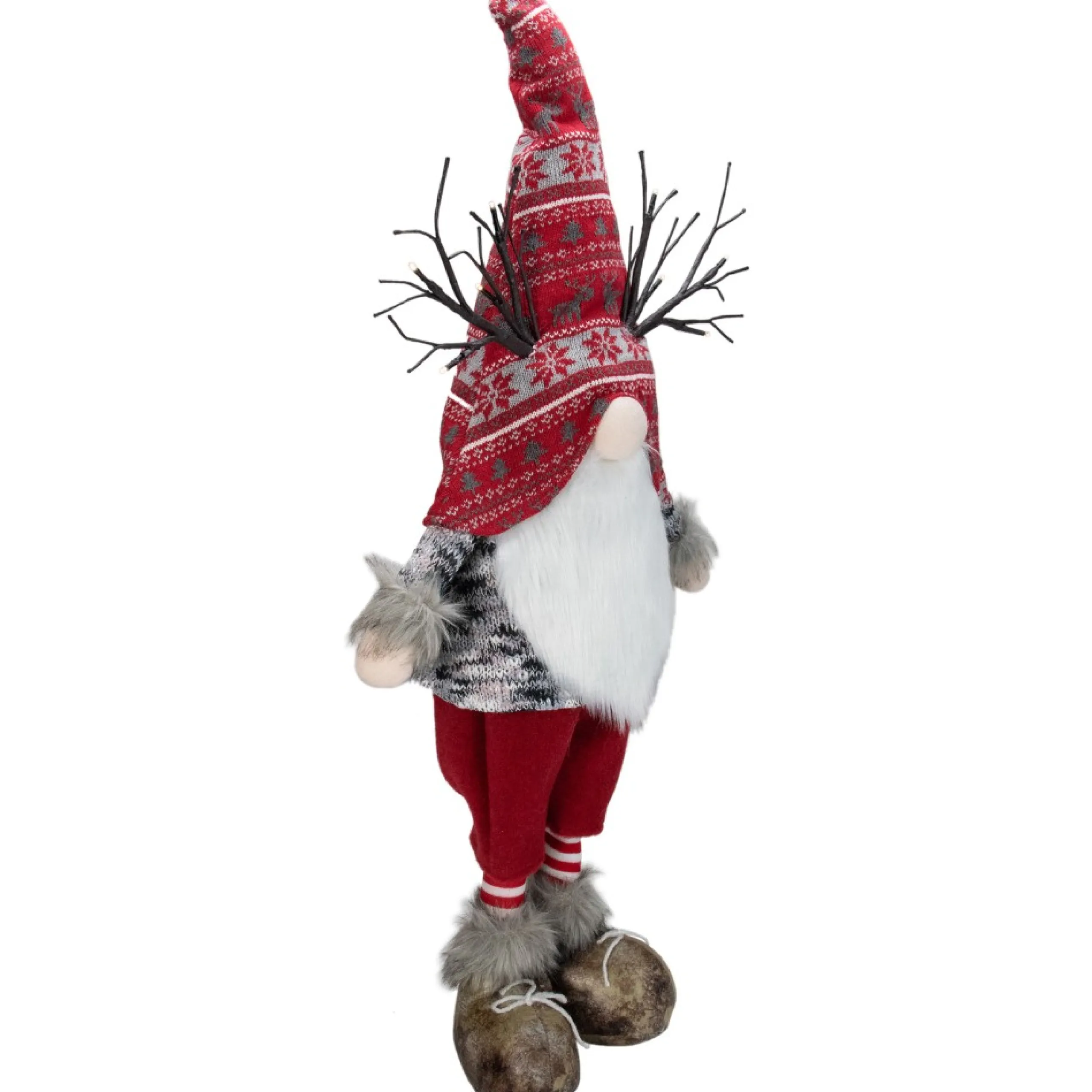 Gnomes*Northlight 30" Red Nordic Hat Standing Santa Christmas Gnome With Led Antler