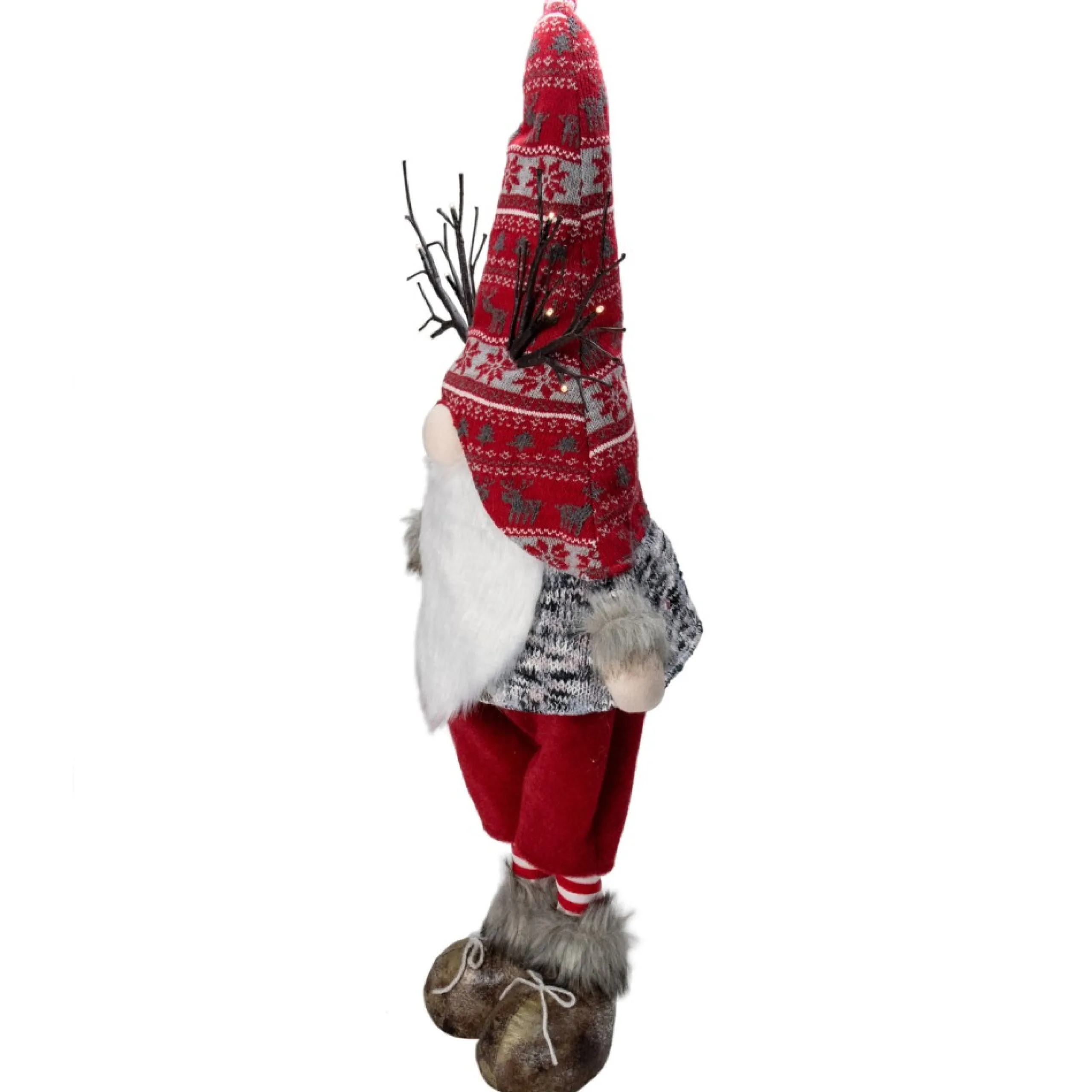 Gnomes*Northlight 30" Red Nordic Hat Standing Santa Christmas Gnome With Led Antler