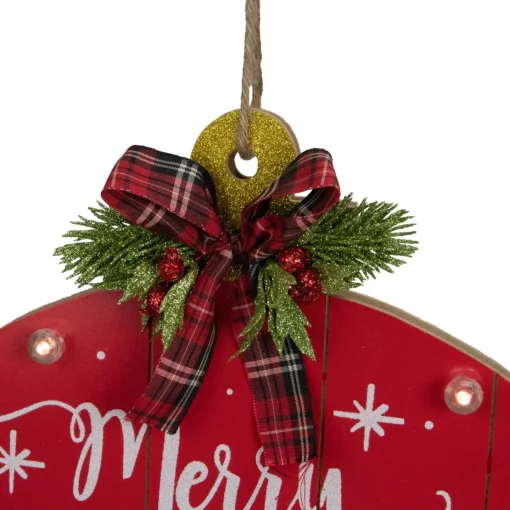 Signs & Plaques*Northlight 13.75" Red Onion Ornament "Merry And Bright" Christmas Sign
