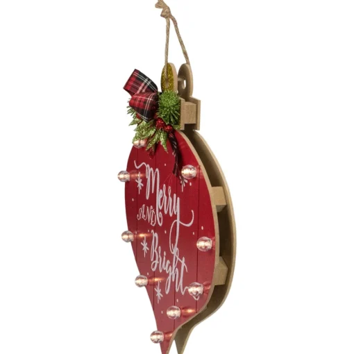 Signs & Plaques*Northlight 13.75" Red Onion Ornament "Merry And Bright" Christmas Sign