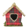 Northlight Woodland>5.25" Red Plaid Christmas Birdhouse Ornament With Heart Shaped Door