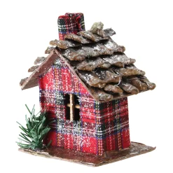 Northlight Woodland>4.25" Red Plaid Country Cabin Christmas Ornament