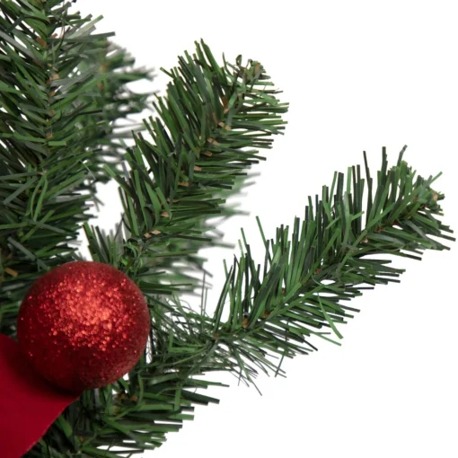 Unlit Teardrops*Northlight 32" Red Poinsettia Pine Cone And Ball Artificial Christmas Teardrop Swag, Unlit