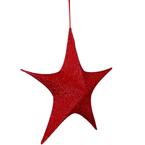 Outdoor Decorations*Northlight 25.5" Red Tinsel Foldable Christmas Star Outdoor Decoration