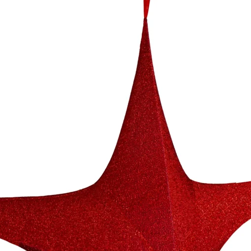 Outdoor Decorations*Northlight 25.5" Red Tinsel Foldable Christmas Star Outdoor Decoration