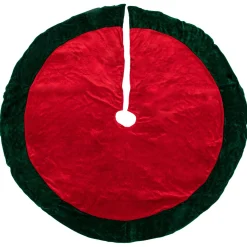 50 Inch And Larger*Northlight 60" Red Traditional Christmas Tree Skirt With Green Border Trim