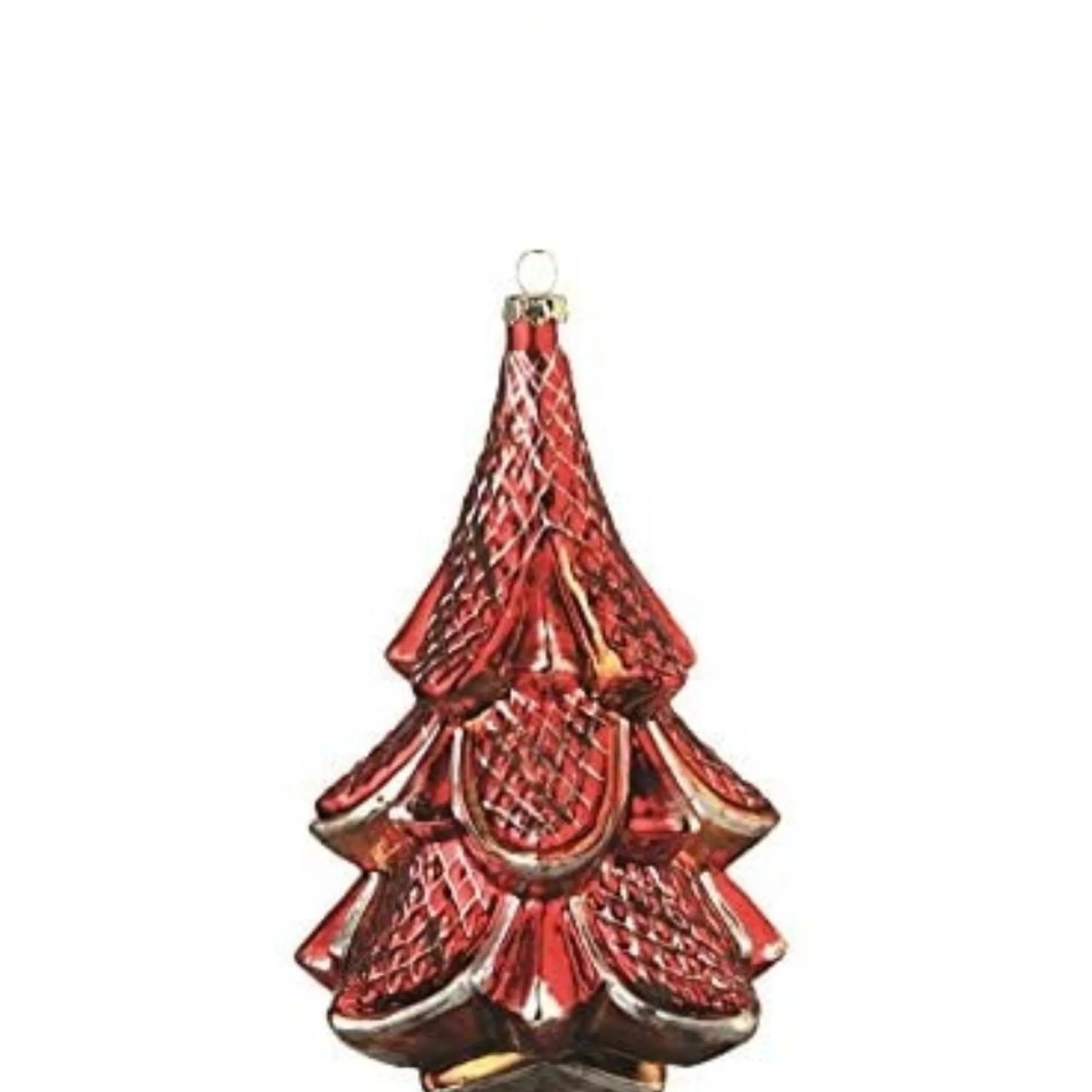Napa Home & Garden Trees & Wreaths>6" Red Vintage Glass Hanging Christmas Tree Ornament