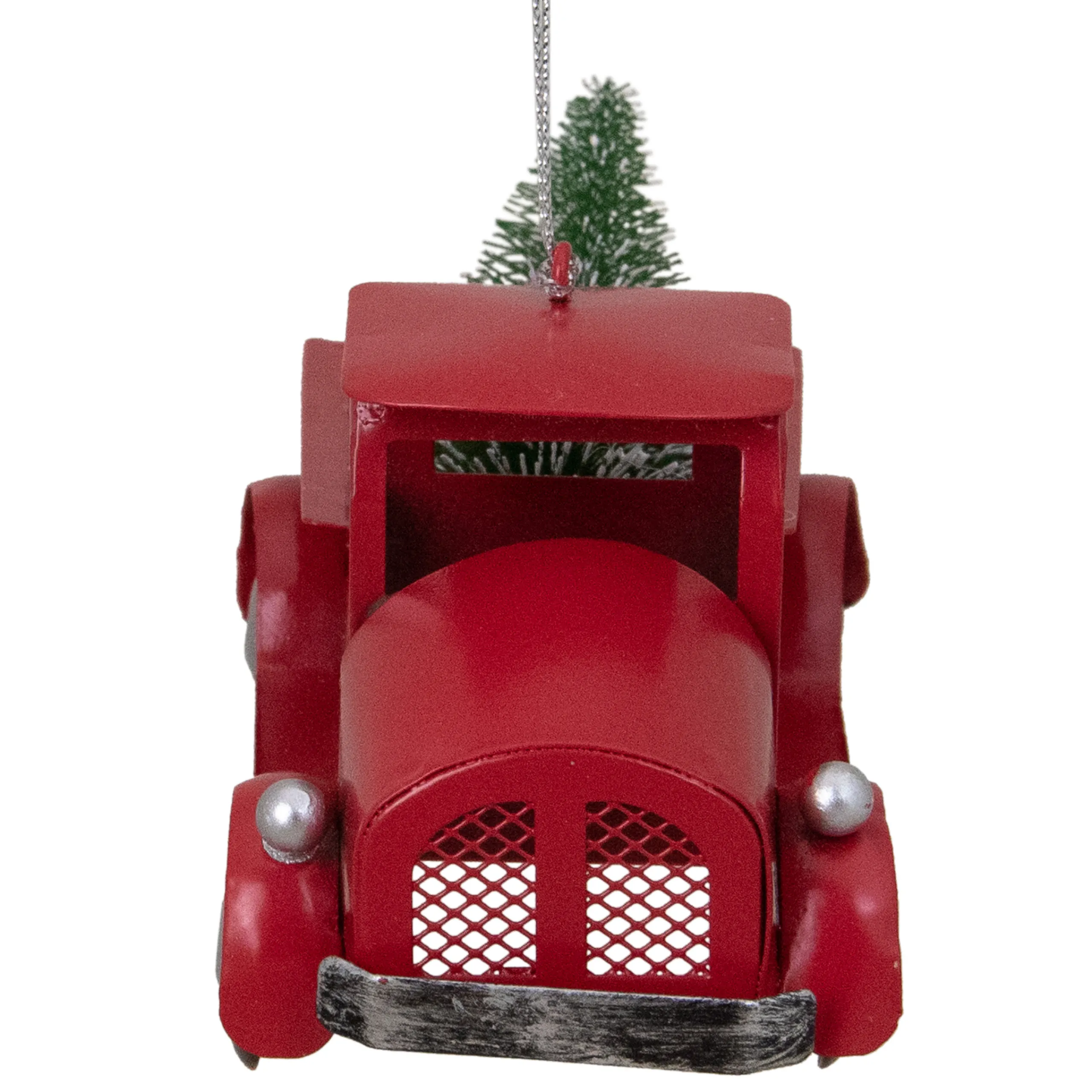 Northlight Transportation>4.5" Red Vintage Style Truck With Frosted Tree Christmas Ornament