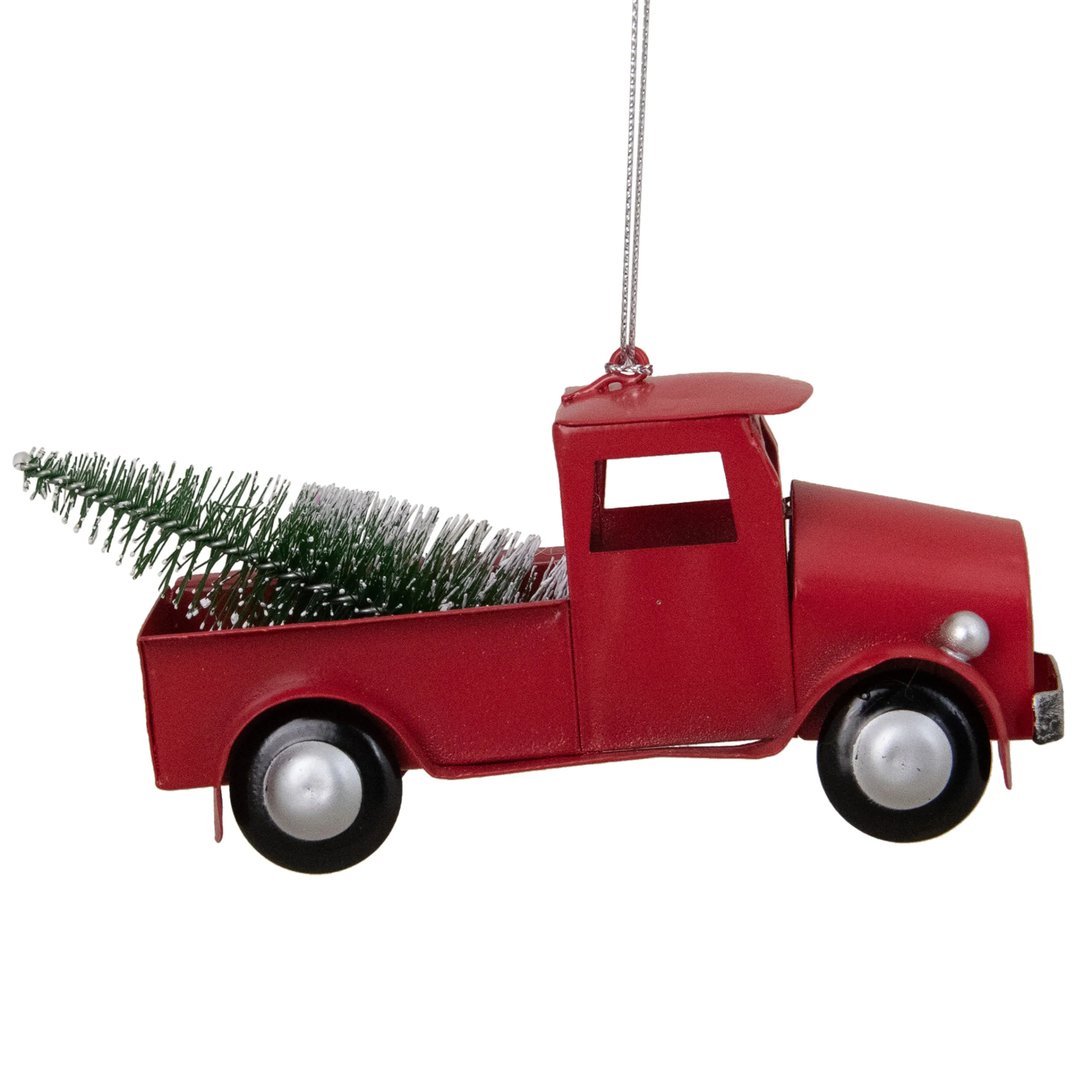 Northlight Transportation>4.5" Red Vintage Style Truck With Frosted Tree Christmas Ornament