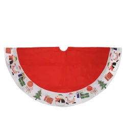 48 Inch And Smaller*Northlight 48" Red With White Border Christmas Day Fun And Surprise Christmas Tree Skirt