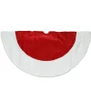 48 Inch And Smaller*Northlight 26" Red With White Traditional Border Trim Small Christmas Tree Skirt