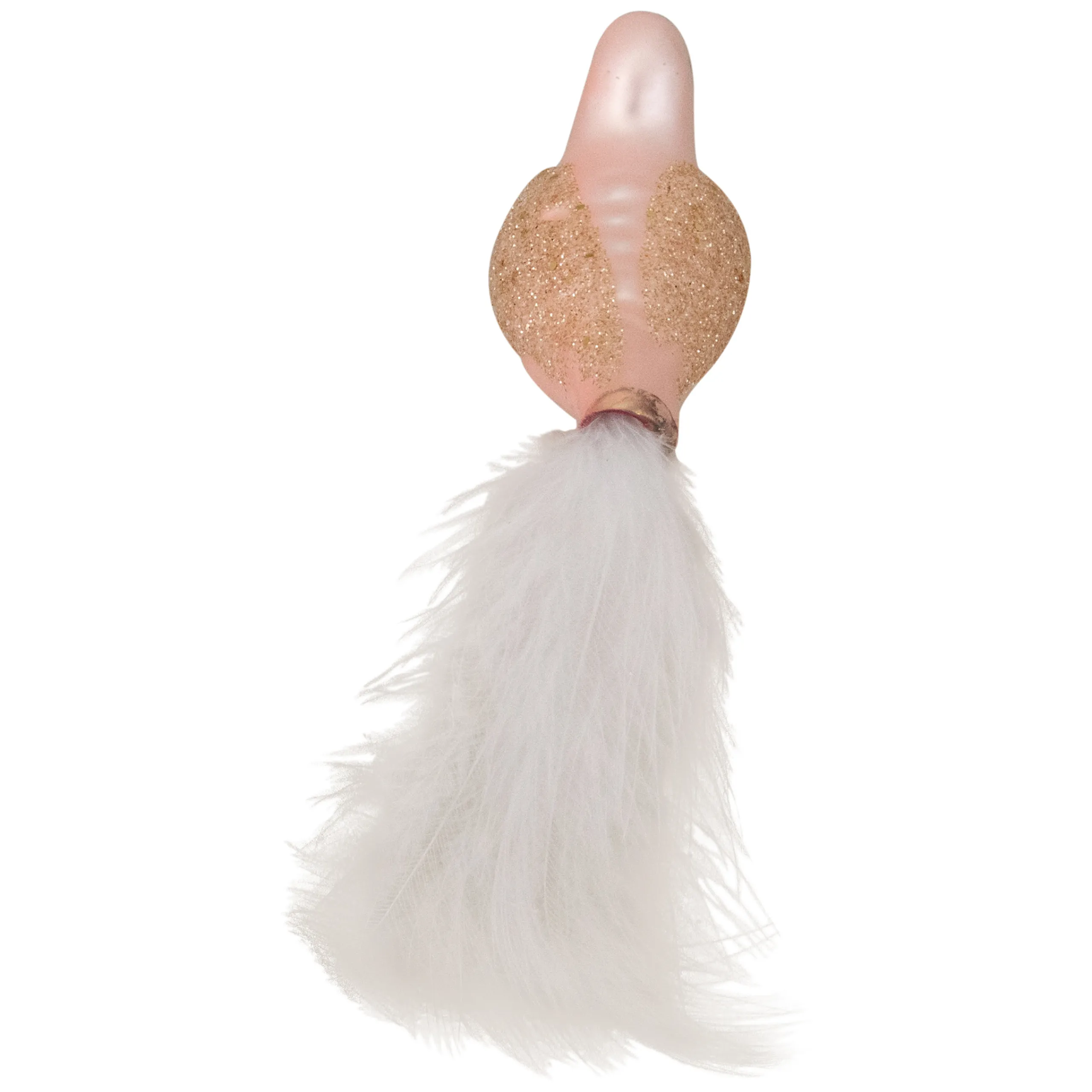 Northlight Animals>5.5" Rose Gold Bird With Feather Tail Glass Clip-On Christmas Ornament