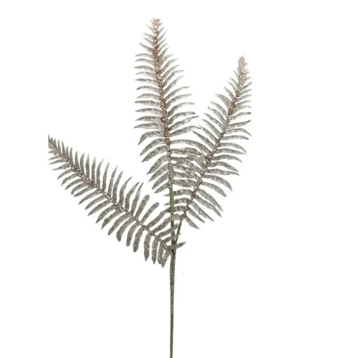 Sprays, Branches & Picks*Raz 29.5" Rose Gold Glittered And Sequined Fern Christmas Spray