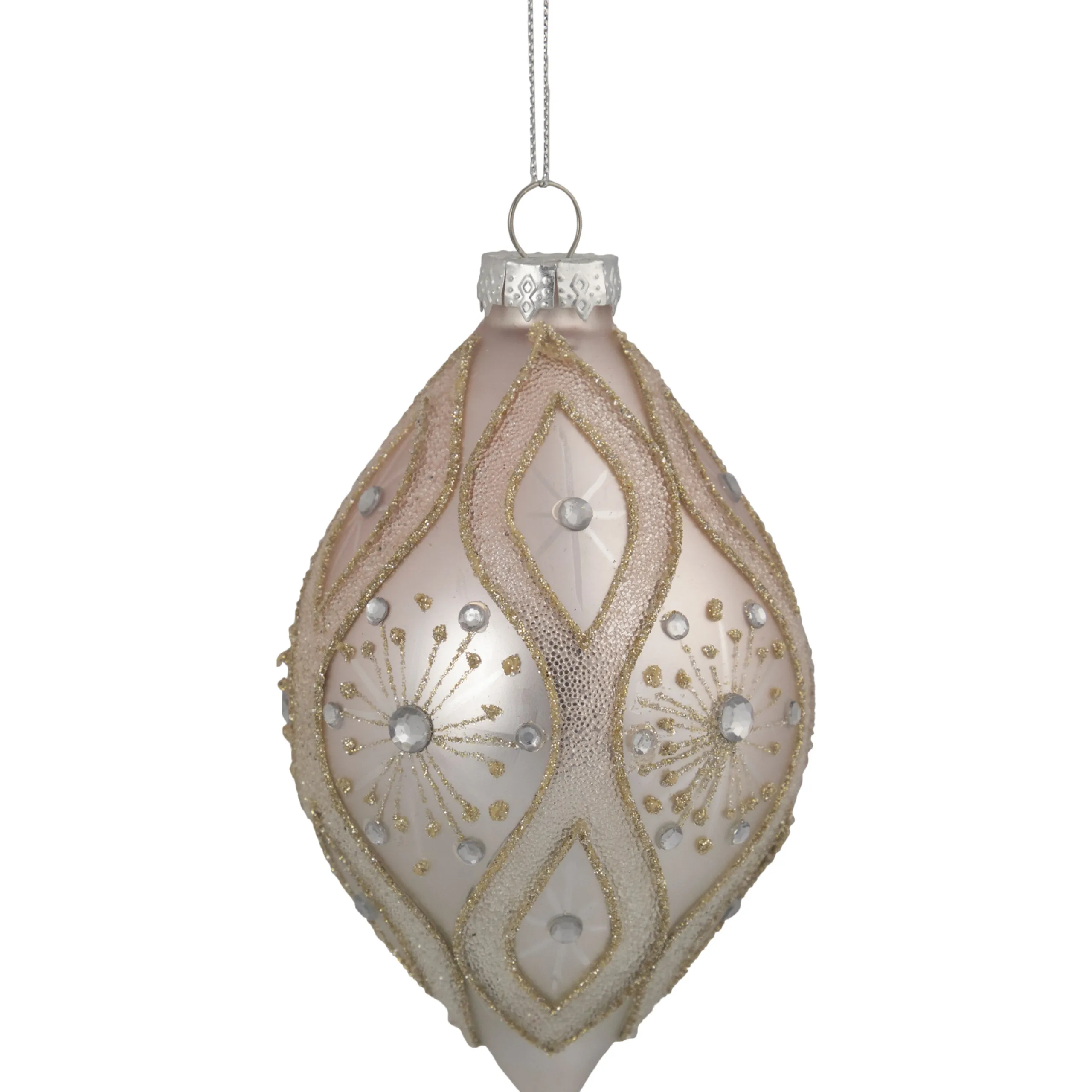 Northlight Pendants & Drops>5.25" Rose Gold Retro Ombre Glass Christmas Drop Ornament