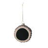 Melrose Woodland>3.5" Round Chalkboard Tree Stump Glass Christmas Ornament