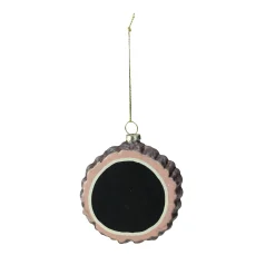 Melrose Woodland>3.5" Round Chalkboard Tree Stump Glass Christmas Ornament