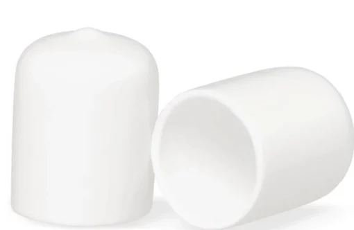 Window Wonder 3/4" Round White Vinyl End Cap Pipe Rubber Cover - 50 Count