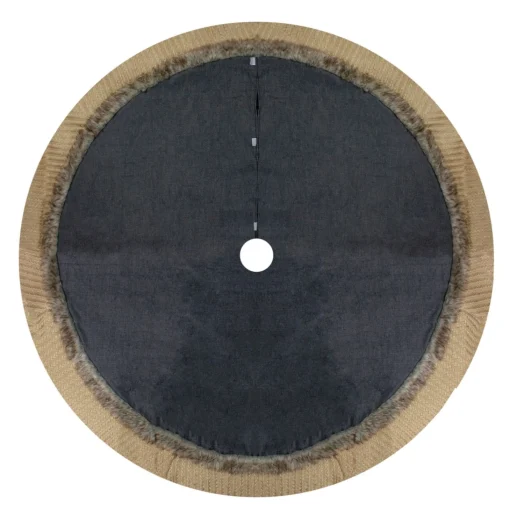 48 Inch And Smaller*Northlight 48" Rustic Burlap And Chambray Christmas Tree Skirt