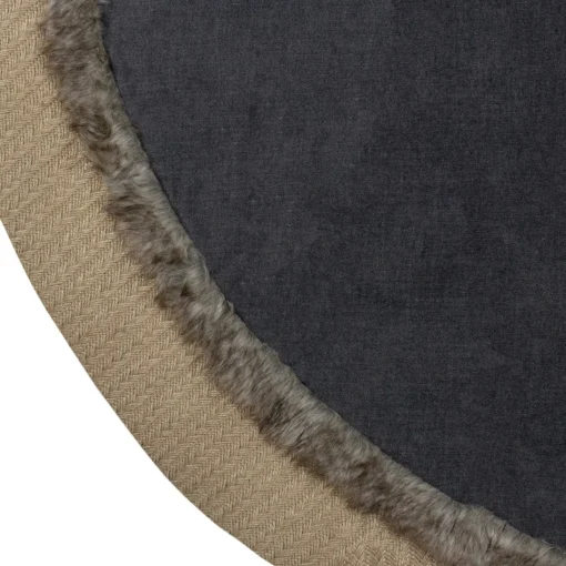 48 Inch And Smaller*Northlight 48" Rustic Burlap And Chambray Christmas Tree Skirt