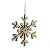 Midwest Snowflakes>4" Rustic Wooden Mirrored Snowflake Christmas Ornament