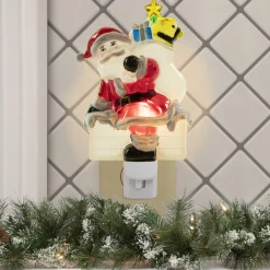 Northlight 6.25" Santa In Chimney Frosted Christmas Night Light
