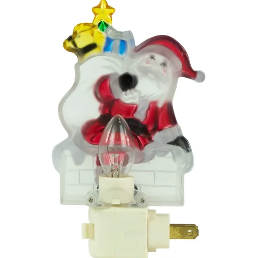 Northlight 6.25" Santa In Chimney Frosted Christmas Night Light