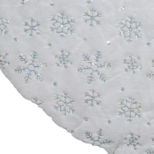 48 Inch And Smaller*KSA 48" Sequined Snowflake Christmas Tree Skirt