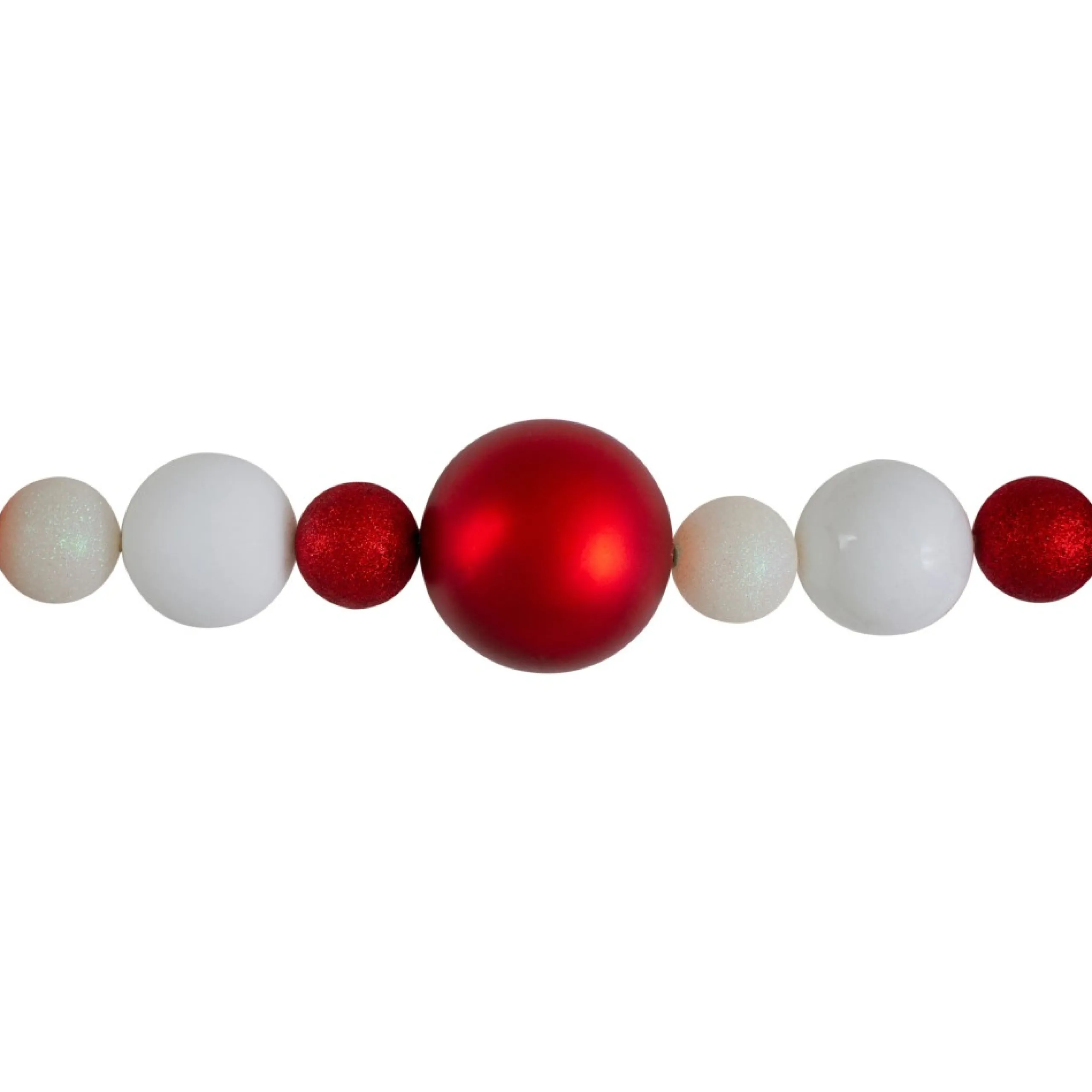 Specialty Garland*Northlight 6' Shatterproof Ball 3-Finish Red And White Christmas Garland