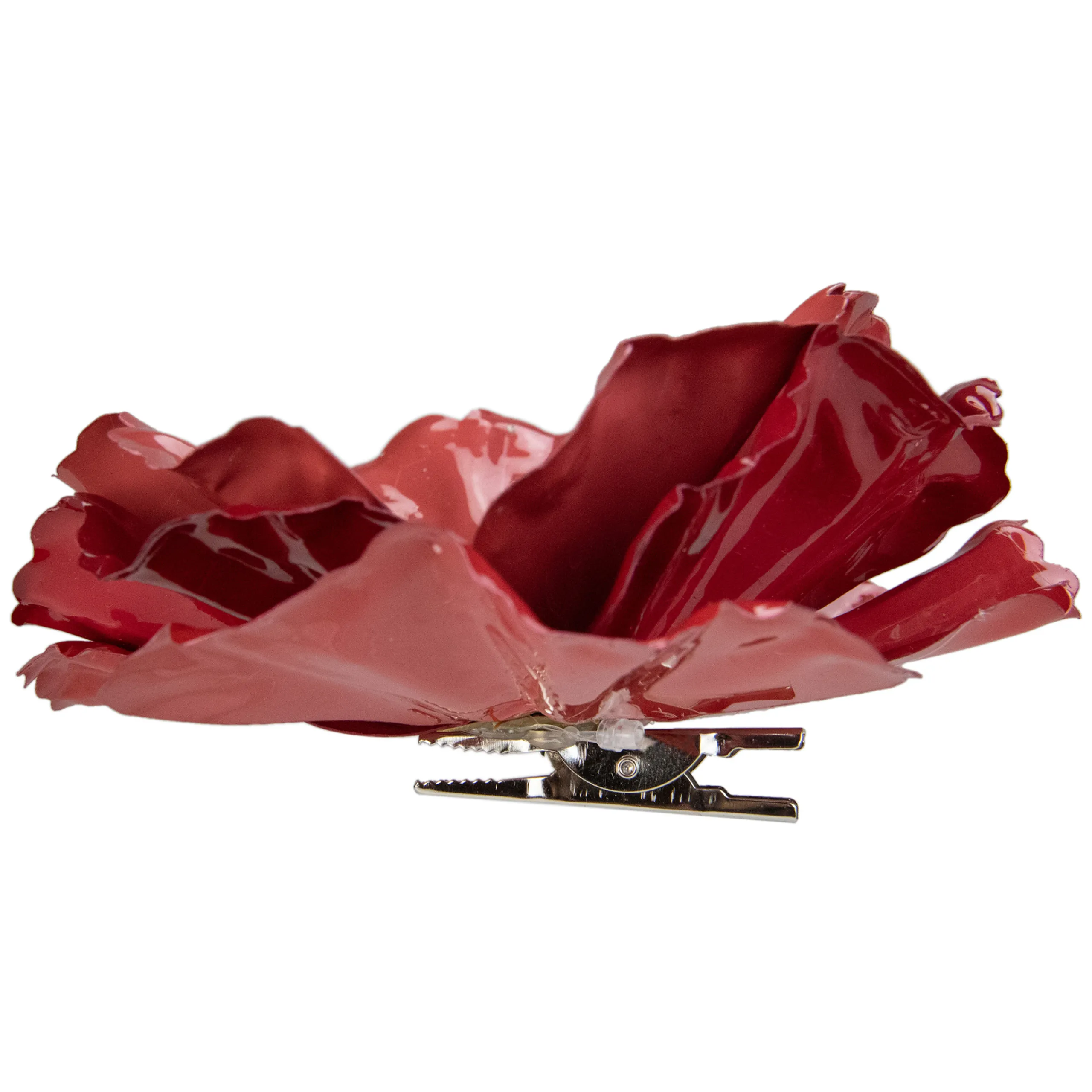 Northlight Garden & Floral>4.75" Shiny Coral Pink Poppy Clip Christmas Ornament