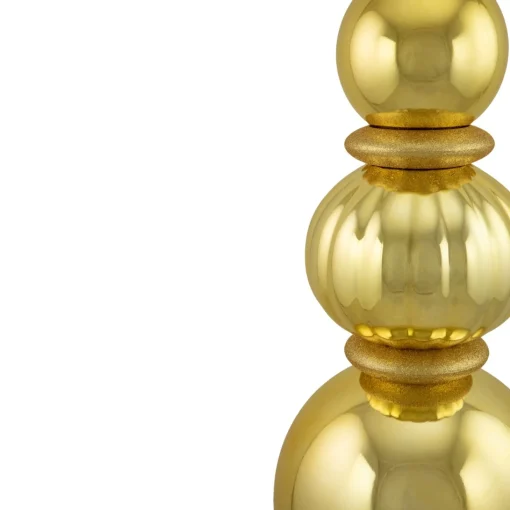 Commercial*Northlight 54" Shiny Gold And Glittered Topiary Finial Tower Commercial Christmas Decoration