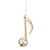 Midwest Entertainment>4.25" Shiny Gold Eighth Musical Note Jingle Bell Christmas Ornament
