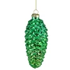 Northlight Pine Cones>5" Shiny Green And Gold Pinecone Glass Christmas Ornament