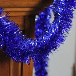 Unlit Garland*Northlight 50' Shiny Lavish Blue Christmas And Hanukkah Foil Tinsel Garland - Unlit
