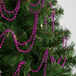 Unlit Garland*Northlight 15' Shiny Pink Beaded Christmas Garland, Unlit