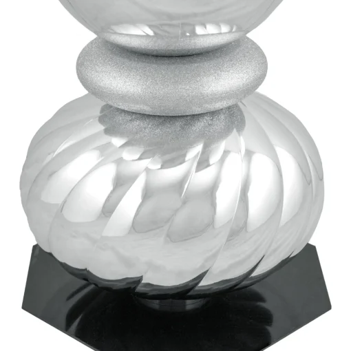 Commercial*Northlight 54" Shiny Silver And Glittered Topiary Finial Tower Commercial Christmas Decoration