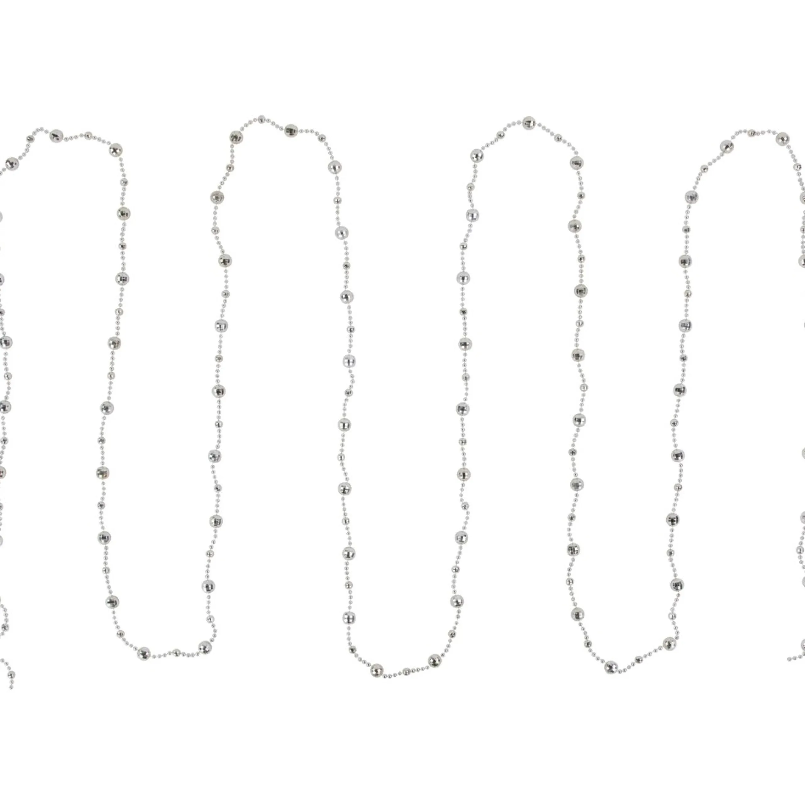 Beaded Garland*Northlight 15' Shiny Silver Mirrored Disco Ball Beaded Christmas Garland, Unlit