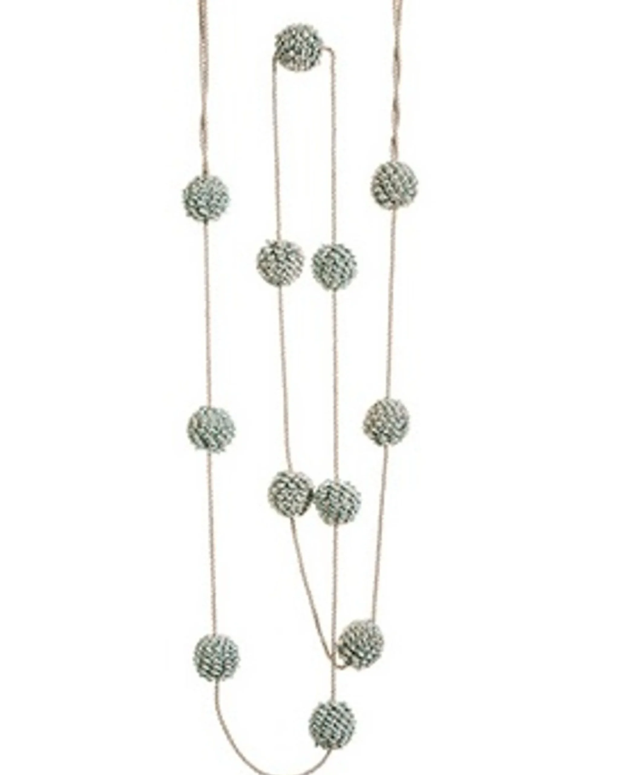 Specialty Garland*Allstate 6' Silent Luxury Blue-Gray Twisted Pom Pom Christmas Garland - Unlit