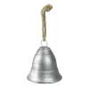 Melrose Bells & Jingle Buddies>8.5" Silver And Beige Country Rustic Hanging Christmas Bell