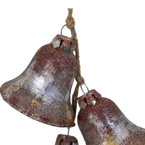 Northlight Bells & Jingle Buddies>5" Silver And Brown String Of Bells Glass Christmas Ornament